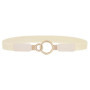 SISHION Summer Fashion Women Belts for Dress SH031 PU Leather Thin Elastic Waist Belt Slim Waistband Black Camel Coffee