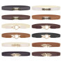 SISHION Summer Fashion Women Belts for Dress SH031 PU Leather Thin Elastic Waist Belt Slim Waistband Black Camel Coffee