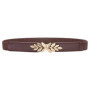 SISHION Summer Fashion Women Belts for Dress SH031 PU Leather Thin Elastic Waist Belt Slim Waistband Black Camel Coffee