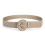 Vintage Woven Weave Belt Round Hollow Out Retro Belt Wide PU Leather Bohemian Style Waistband Waist Accessories
