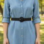 Vintage Woven Weave Belt Round Hollow Out Retro Belt Wide PU Leather Bohemian Style Waistband Waist Accessories