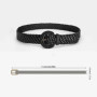 Vintage Woven Weave Belt Round Hollow Out Retro Belt Wide PU Leather Bohemian Style Waistband Waist Accessories