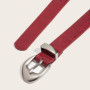 Ins Style Crocodile Pattern Women's Belt PU Leather Korean Thin Waist Belt Niche Black Red Dress Jeans Belt For Girls