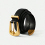 Genuine Leather Belt for Women Burgundy Leather With Gold Metal Buckle Luxury Casual Fashion Belts for Jeans Dresses
