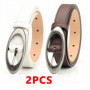 Vintage Women Fashion PU Leather Waist Belt Vintage Y2K Gothic Buckle Metal Strap Jeans Trouser Dress Waistband Fashion AB006