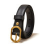 FOXER Women Buckle Thin Belt For Jeans Dress High Quality PU Leather Lady Luxury Design Brand Korean Adjustable Denim Retro Belt