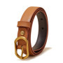 FOXER Women Buckle Thin Belt For Jeans Dress High Quality PU Leather Lady Luxury Design Brand Korean Adjustable Denim Retro Belt