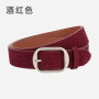 Matte genuine leather suede belt for women, versatile high-end jeans with American retro belt for women
