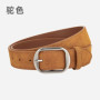 Matte genuine leather suede belt for women, versatile high-end jeans with American retro belt for women
