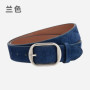 Matte genuine leather suede belt for women, versatile high-end jeans with American retro belt for women