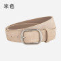 Matte genuine leather suede belt for women, versatile high-end jeans with American retro belt for women