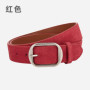 Matte genuine leather suede belt for women, versatile high-end jeans with American retro belt for women