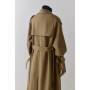 Lautaro Spring Autumn Oversized Khaki Long Trench Coat for Women Double Breasted Loose Casual Black Korean Fashion Overcoat 2025