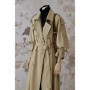 Lautaro Spring Autumn Oversized Khaki Long Trench Coat for Women Double Breasted Loose Casual Black Korean Fashion Overcoat 2025