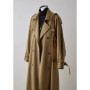 Lautaro Spring Autumn Oversized Khaki Long Trench Coat for Women Double Breasted Loose Casual Black Korean Fashion Overcoat 2025