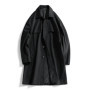 2025 New Men's Balmacaan Coat, Long Trench Coat with Rivet Decor, Trendy Spring Autumn Overcoat, Loose Fit Streetwear
