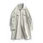 2025 New Men's Balmacaan Coat, Long Trench Coat with Rivet Decor, Trendy Spring Autumn Overcoat, Loose Fit Streetwear