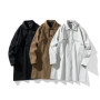 2025 New Men's Balmacaan Coat, Long Trench Coat with Rivet Decor, Trendy Spring Autumn Overcoat, Loose Fit Streetwear