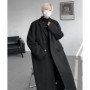 Autumn Winter Men Woolen Jackets Boutique High-end Overcoat Trench Men X-long Thick Coat Over The Knee Trench Coat Plus Size 8XL
