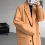 Autumn Winter Men Woolen Jackets Boutique High-end Overcoat Trench Men X-long Thick Coat Over The Knee Trench Coat Plus Size 8XL