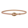 Women Genuine Leather Belt Slim Cowhide Waistband with Gold Buckle Elegant Dress Jeans Belts Ladies Fashion Casual Adjustable