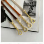 2025 New Women's Genuine Split Leather Belt 1.0cm Thin Gold Twist Buckle for Dress Coat Jeans Casual