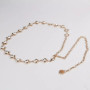 Gold Color Metal Chain Belts Beautiful Shiny Rhinestone Ornament Dress Decorative Belts Woman Apparel Accessories