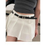 Woman's Fashionable Belts Black Simple Thin PU Belts Trousers Skirt Versatile Belts Student's Casual Belt