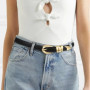 Casual PU Leather Waistband Metal Ring Pin Buckle Adjustable Waist Strap Simple Waist Belts Women
