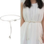 Fashion Women Leather Thin Rope Waist Belt Self Tie Decorative Strap for Skirt Dress Black White Elegant Simple Waist Chain