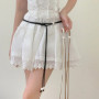 Fashion Women Leather Thin Rope Waist Belt Self Tie Decorative Strap for Skirt Dress Black White Elegant Simple Waist Chain