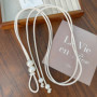 Fashion Women Leather Thin Rope Waist Belt Self Tie Decorative Strap for Skirt Dress Black White Elegant Simple Waist Chain