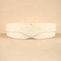 Fashion Women's Wide Belt Solid Color Geometric Pattern PU Leather High Quality Luxury Elastic Waistband Coat Dress Decoration