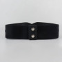 Fashion Women's Wide Belt Solid Color Geometric Pattern PU Leather High Quality Luxury Elastic Waistband Coat Dress Decoration