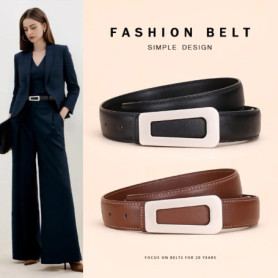 Luxury Belt Versatile Genuine Leather Women's Belt Premium Business Fashion Simple Suit Jeans Match