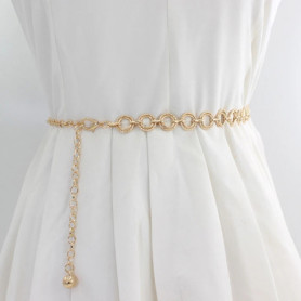 Fashion Metal Women skirt Belt Hip High Waist Gold Silver Narrow Chain Chunky Fringes Crystal Waist Chain Party