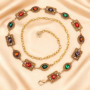 Unique Colorful Women Waist Chain Silver Metal Rhinestone Belly Belts Gold Ethnic Style Y2K Waistband Women