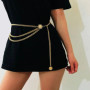 2023 New Antique Jewelry Ethnic Style Body Chain Body Accessory Retro Metal Chain Belt Adjustable Gold Waist Belt Women