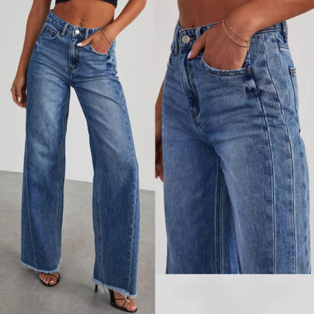 The New Neckermann Direct Women's Washable Loose Casual Straight-leg Wide-leg Floor-length Jeans Are High-end and Fashionable fo