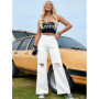 Denim Jeans Women Pant Wide Leg Long Pants Casual Loose High Waist Button Y2k Streetwear Hole Temperament Work Straight Trousers