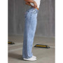 Women's Back Pocket Bow Embroidered Fashionable Wide Leg Pants Versatile Washed Denim Trousers