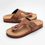 Shevalues Summer Cork Slippers For Men Soft Sole Home Slides With Arch Support Flat Flip Flops Mens Cozy Casual Bedroom Sandals