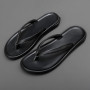 Summer Mens Luxury Genuine Leather Flip Flops Slippers For Men High Quality Flat Slippers Minimalist Size 38-44 Dropshipping