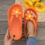 Summer New Flip Flops WOMEN Sunflower Pattern Slides One-Piece Eva Slippers Non-Slip Beach Holiday Shoes Home Indoor Slippers