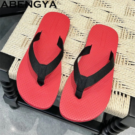ABENGYA 2025 Summer New Hot Sale Flip Flops Flat Slippers Women 35-45 Plus Size Casual Beach Shoes Men Fashion Mules Slippers