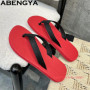 ABENGYA 2025 Summer New Hot Sale Flip Flops Flat Slippers Women 35-45 Plus Size Casual Beach Shoes Men Fashion Mules Slippers