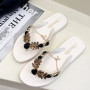 Designer Slippers New Leopard Pattern with Chain Flip Flops Women Outside Flat Bottomed Beach Slippers Womens Shoes Chanclas