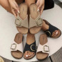 Comwarm 2025 Women's Cork Slippers Fashion Cork Footbed Flip Flops Open Toe Beach Sandals Classic Single Buckle House Slippers