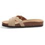 Asgard Summer Women's Sandals Outdoor Slip On Slides Cork Insole Sandals With Adjustable Double Buckle Lady Casual Beach Slipper
