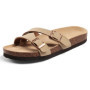 Asgard Summer Women's Sandals Outdoor Slip On Slides Cork Insole Sandals With Adjustable Double Buckle Lady Casual Beach Slipper